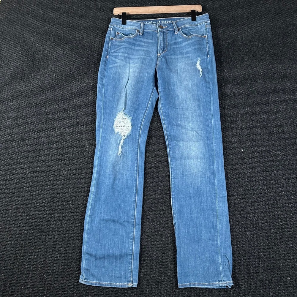 Articles of Society Distressed Bootcut Jeans Medium Wash Women Size 28